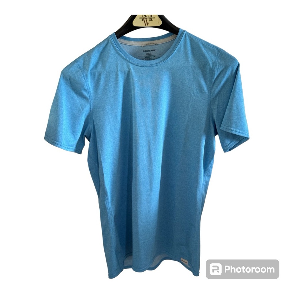 Patagonia Capilene Performance Crew Neck Short‎ Sleeve. Women's Medium. Blue.